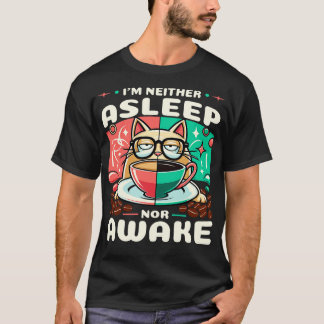 Cat Napping in Coffee Cup Humorales T-Shirt für Ka