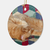 Cat Napping Keramik Ornament (Links)