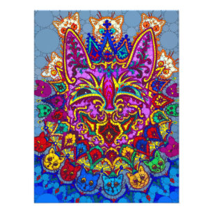 Cat Necklace von After Louis Wain Fotodruck