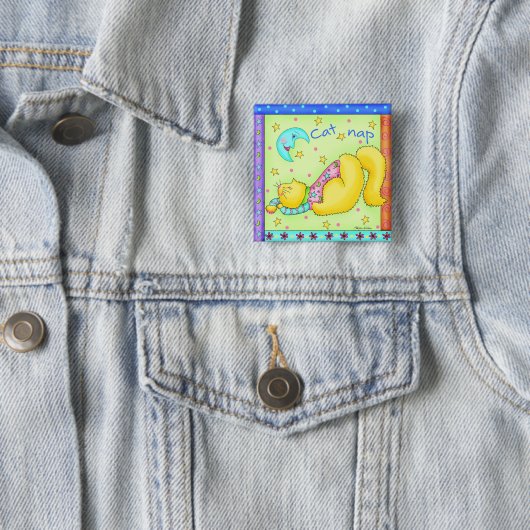 Cat Nickerchen Button Abzeichen (Beispiel)