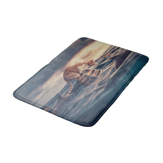 Cat Nickerchen Dream oder Nightmare Badematte (Schrägansicht)