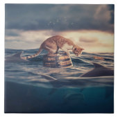 Cat Nickerchen Dream oder Nightmare Fliese (Vorderseite)