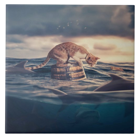 Cat Nickerchen Dream oder Nightmare Fliese (Vorderseite)