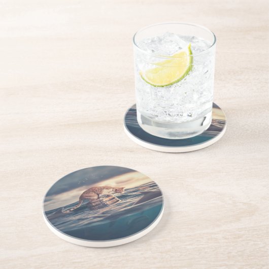 Cat Nickerchen Dream oder Nightmare Getränkeuntersetzer (Seite)