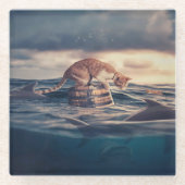 Cat Nickerchen Dream oder Nightmare Glasuntersetzer (Vorderseite)