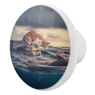 Cat Nickerchen Dream oder Nightmare Keramikknauf