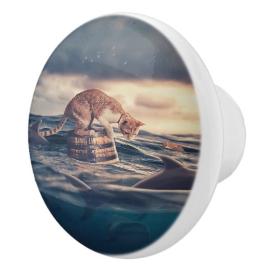 Cat Nickerchen Dream oder Nightmare Keramikknauf (Rechts)