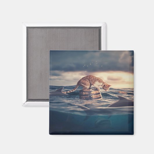 Cat Nickerchen Dream oder Nightmare Magnet (Vorderseite/Rückseite)