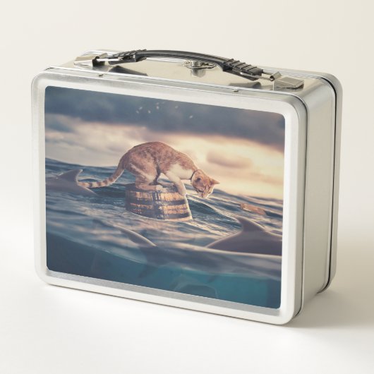 Cat Nickerchen Dream oder Nightmare Metall Brotdose (Rückseite)