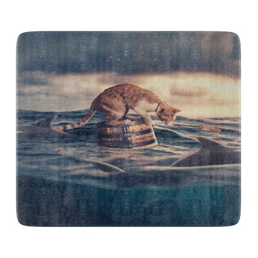 Cat Nickerchen Dream oder Nightmare Schneidebrett (Vorderseite)