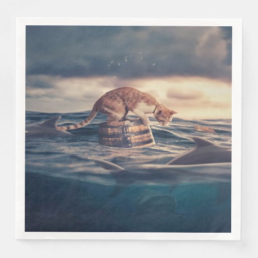 Cat Nickerchen Dream oder Nightmare Serviette (Vorderseite)