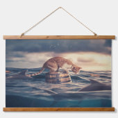 Cat Nickerchen Dream oder Nightmare Wandteppich Mit Holzrahmen (Vorne)