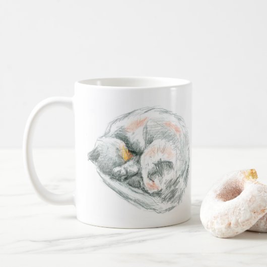 Cat Nickerchen Kaffeetasse (Mit Donut)
