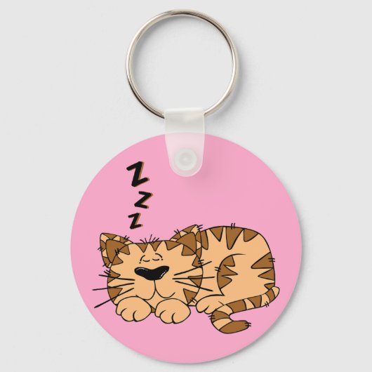 Cat Nickerchen Kitty Button Schlüsselanhänger (Vorderseite)