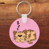 Cat Nickerchen Kitty Button Schlüsselanhänger (Vorderseite)