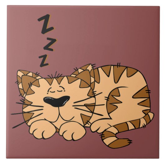Cat Nickerchen Kitty Große Keramik Tile Fliese (Vorderseite)