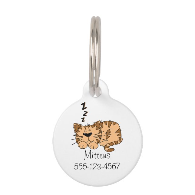 Cat Nickerchen Kitty Pet Tag Tiermarke (Vorderseite)