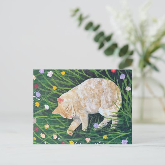 Cat Nickerchen Postkarte (Stehend Vorderseite)