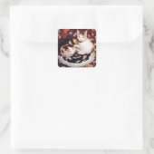 Cat Nickerchen Quadratischer Aufkleber (Tasche)