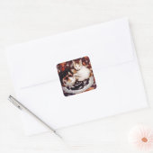 Cat Nickerchen Quadratischer Aufkleber (Umschlag)