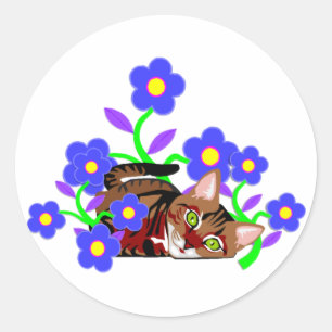 Cat Nickerchen Runder Aufkleber
