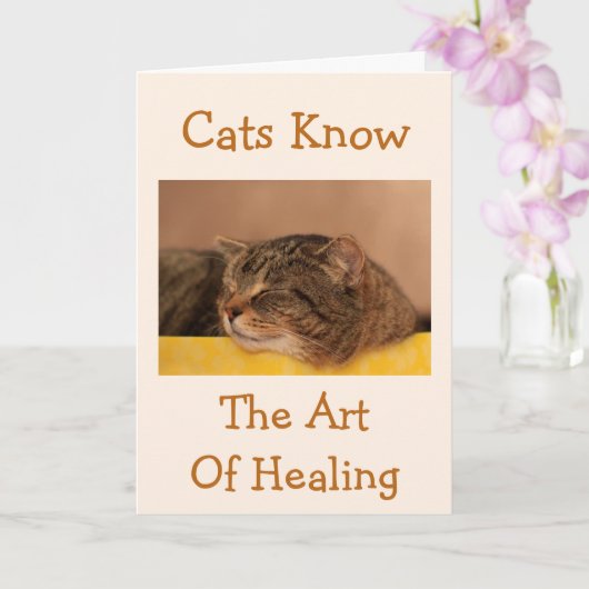 Cat Nickerchen Wisdom erhalten Well Card Karte (Orchidee)