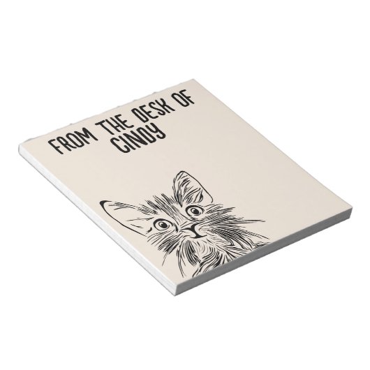 CAT NIEDLICH ART SCHRIFTPAD PERSONALISIERTER STATI NOTIZBLOCK (angewinkelt)