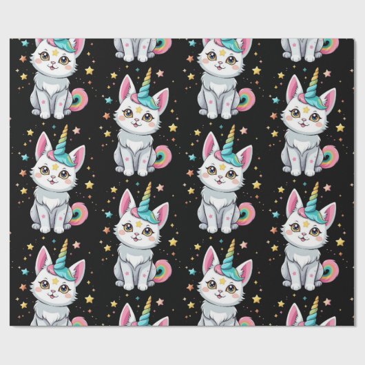 Cat niedlich Caticorn Geschenkpapier (Flach)