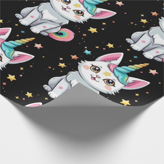Cat niedlich Caticorn Geschenkpapier (Ecke)