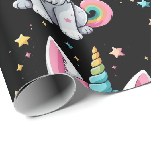 Cat niedlich Caticorn Geschenkpapier (Rolleneckpunkt)