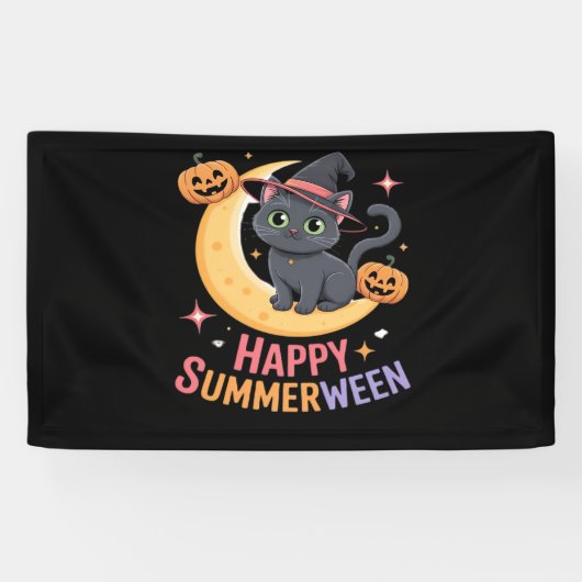 Cat Niedlich Halloween Ästhetische Essenzielle T - Banner (Horizontal)