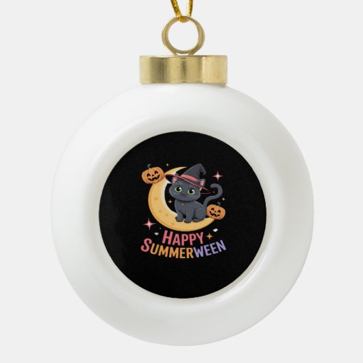 Cat Niedlich Halloween Ästhetische Essenzielle T - Keramik Kugel-Ornament (Vorderseite)