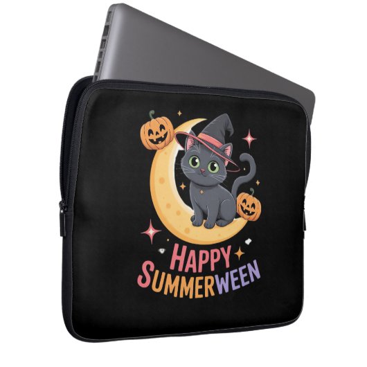 Cat Niedlich Halloween Ästhetische Essenzielle T - Laptopschutzhülle (Vorne Rechts)