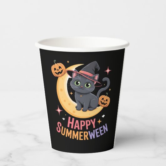 Cat Niedlich Halloween Ästhetische Essenzielle T - Pappbecher (Vorderseite)