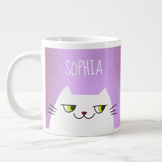 Cat Niedlich Kawaii Pink Jumbo-Tasse (Links)