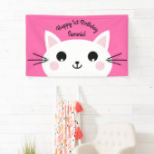 Cat Niedlich Kitty Colorful 1. Geburtstag Party Th Banner (Insitu)