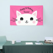 Cat Niedlich Kitty Colorful 1. Geburtstag Party Th Banner (Messeveranstaltung)