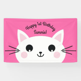 Cat Niedlich Kitty Colorful 1. Geburtstag Party Th Banner