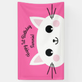 Cat Niedlich Kitty Colorful 1. Geburtstag Party Th Banner (Vertikal)