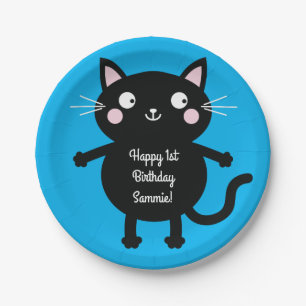Cat Niedlich Kitty Colorful 1. Geburtstag Party Th Pappteller