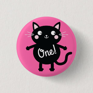 Cat Niedlich Kitty Kid's Geburtstagsparty Thema Button