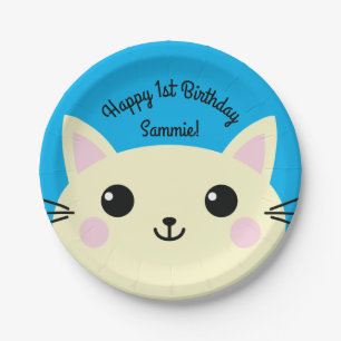 Cat Niedlich Kitty Kid's Geburtstagsparty Thema Pappteller