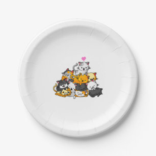 Cat Niedlich Kitty Pile Cats Anime Kawaii Neko Ges Pappteller