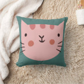 Cat Niedlich Pinky Kinderzimmer Baby Room Throw Ki Kissen (Decke)
