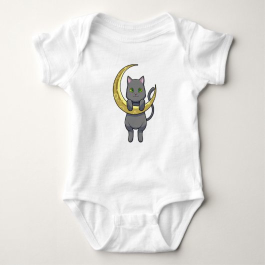 Cat Night Moon Baby Strampler (Vorderseite)