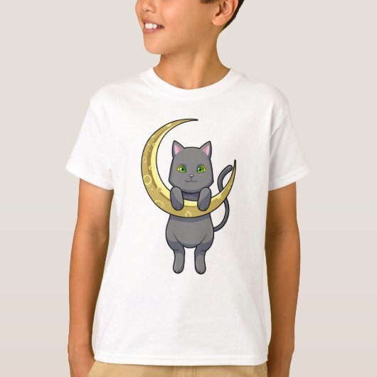 Cat Night Moon T-Shirt (Vorderseite)