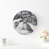 Cat Nightmare Owl Bird, Louis Wain Große Wanduhr (Zuhause)