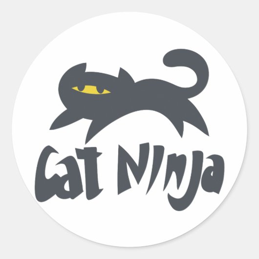 Cat ninja - Farbe auswählen Runder Aufkleber (Vorderseite)