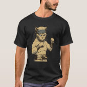 Cat Ninja Fighter Cat Practice Karate T-Shirt (Vorderseite)