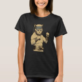 Cat Ninja Fighter Cat Practice Karate T-Shirt (Vorderseite)